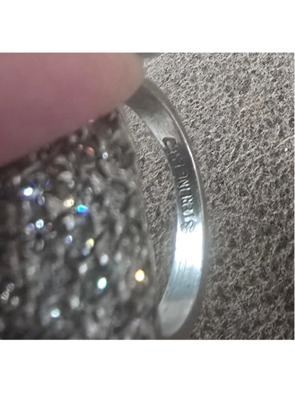 Vintage ESPO Joseph Esposito Sterling Silver Pavé CZ Dome Ring - Size 7.5